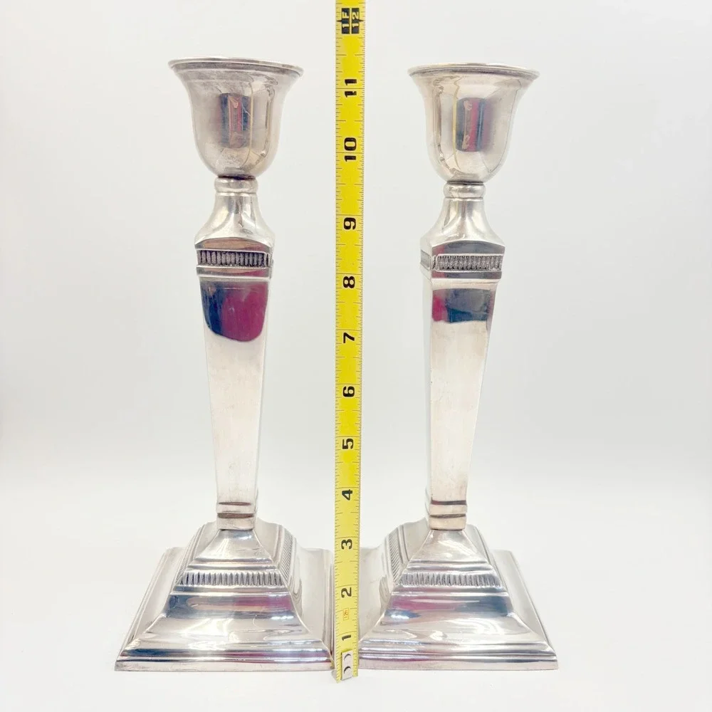Pottery Barn Maxfield Hotel Silver Plated Taper Candleholder 11.25